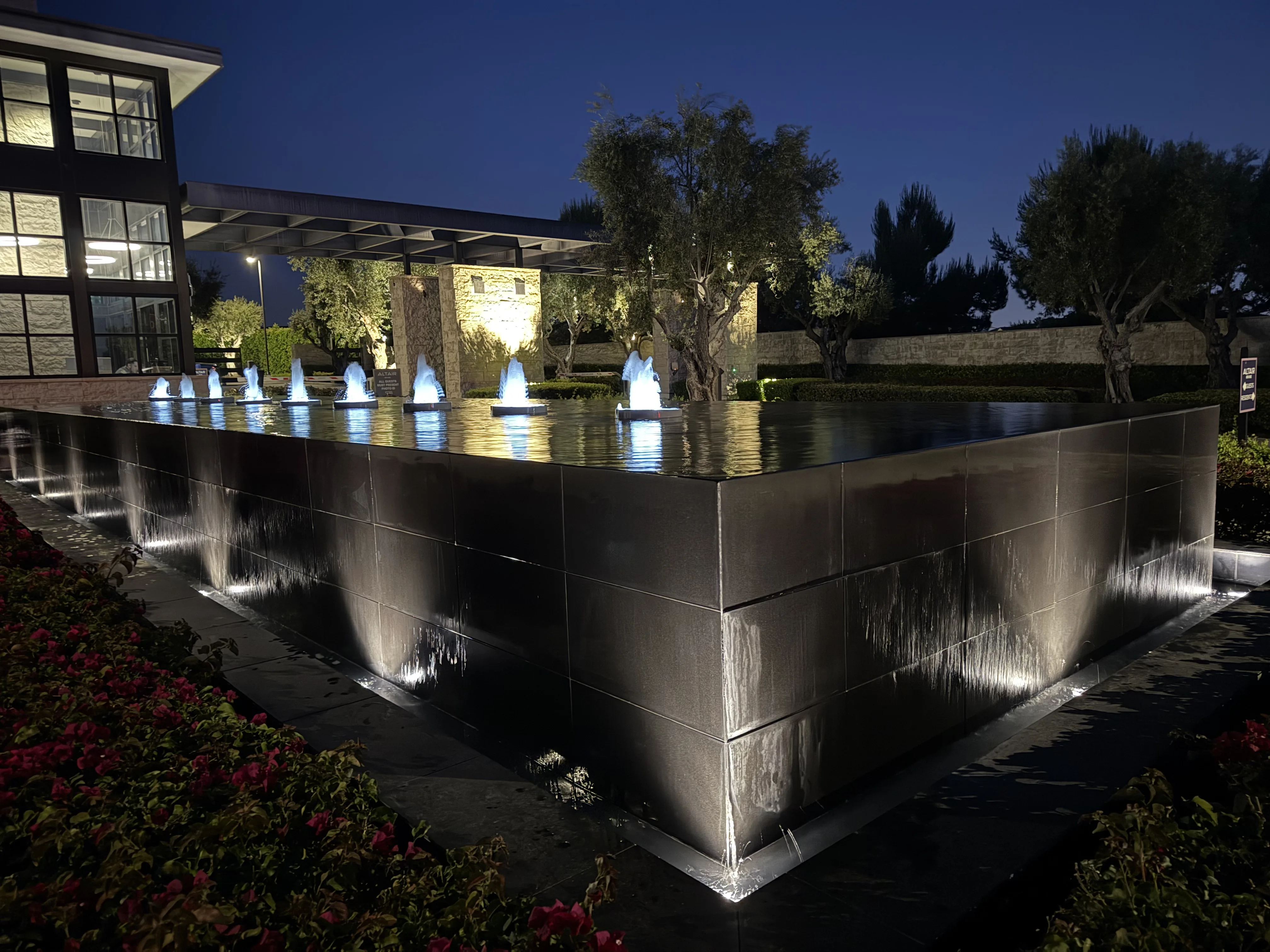 Commercial property with outdoor lighting